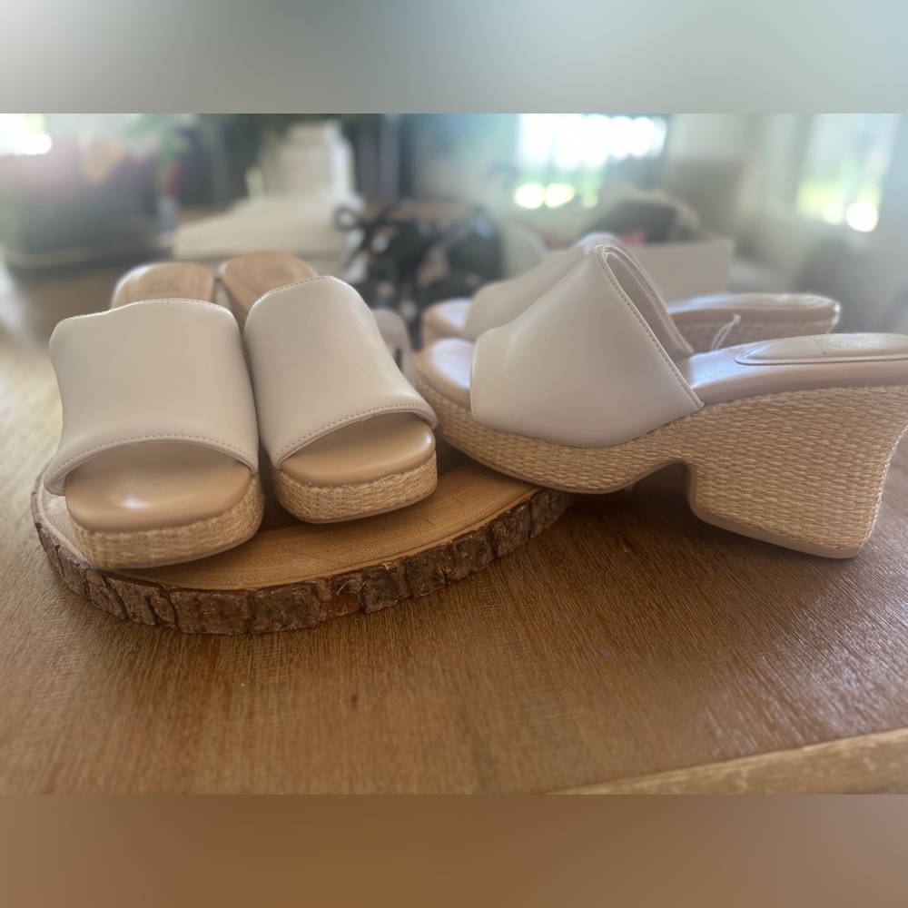 NWT Women's Charlene Raffia Wedge Heels - Wild Fable Cream - Picture 9 of 9